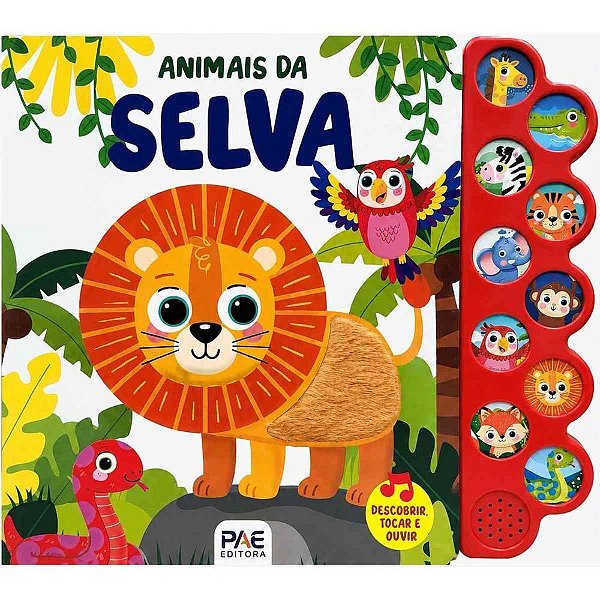 Livro sonoro toque e sinta animais selva - pae editora (unidade)