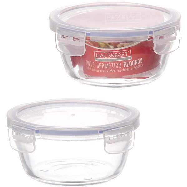 Pote de vidro hermetico redondo 370ml - western (unidade)