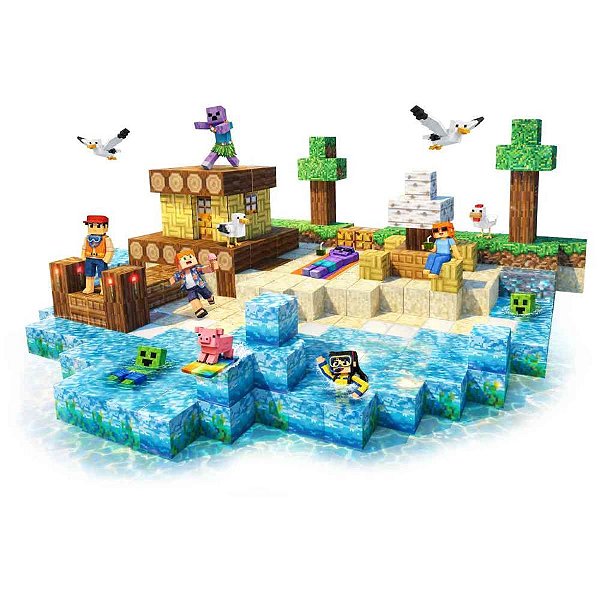 Brinquedo para montar blocks supercraft tropical 120 - brinc. de crianca (unidade)