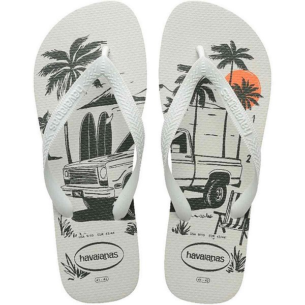 Chinelo havaianas masculino aloha 41/2 branco/verde - havaianas (par)