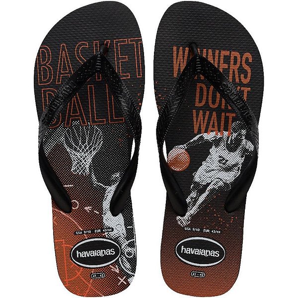 Chinelo havaianas masculino top athletic 39/0preto/laranja - havaianas (par)