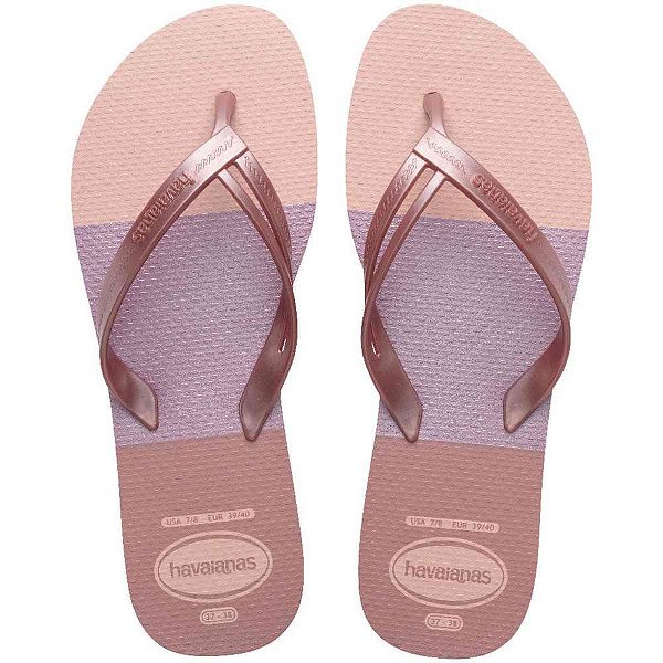 Chinelo havaianas feminino elegance print 39/0 rosa balle - havaianas (par)