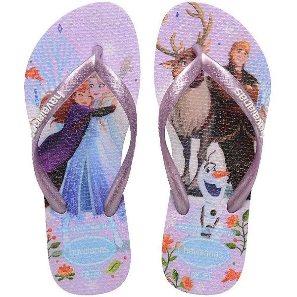 Chinelo havaianas infantil princesas slim kids 31/2 roxo - havaianas (par)