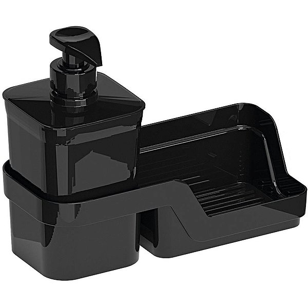 Porta detergente flat com 2 pecas 500ml preto - nitron (unidade)