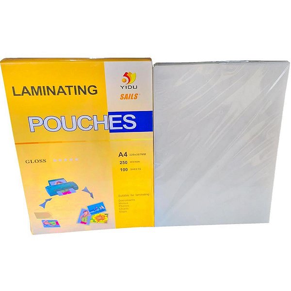 Plastico para plastificacao pouch film a4 220x307 (0,10) - lassane (conj/100)