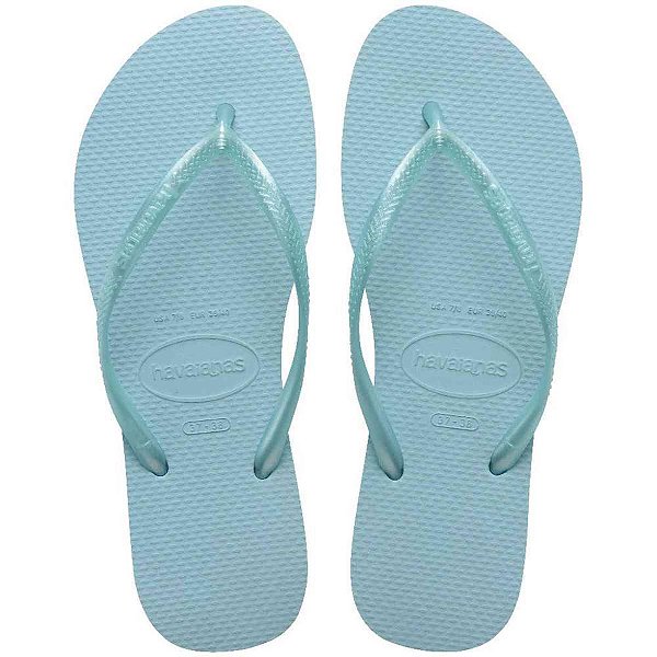 Chinelo havaianas feminino slim 35/6 azul maceio - havaianas (par)