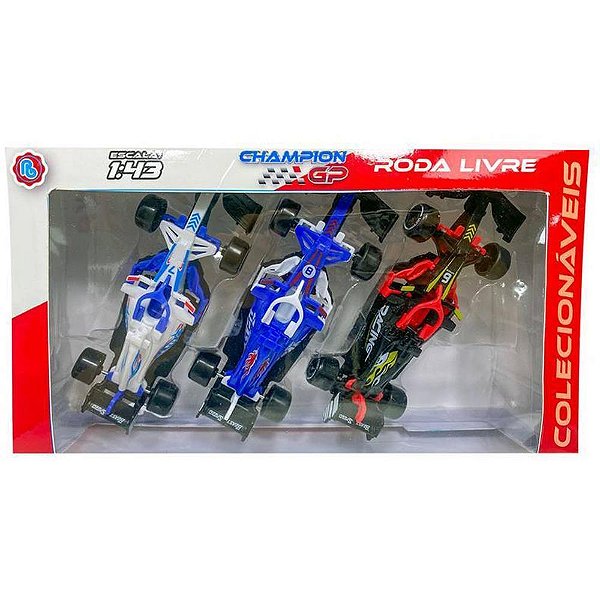 Carrinho champion escala 1:43 c/03unid - polibrinq (unidade)