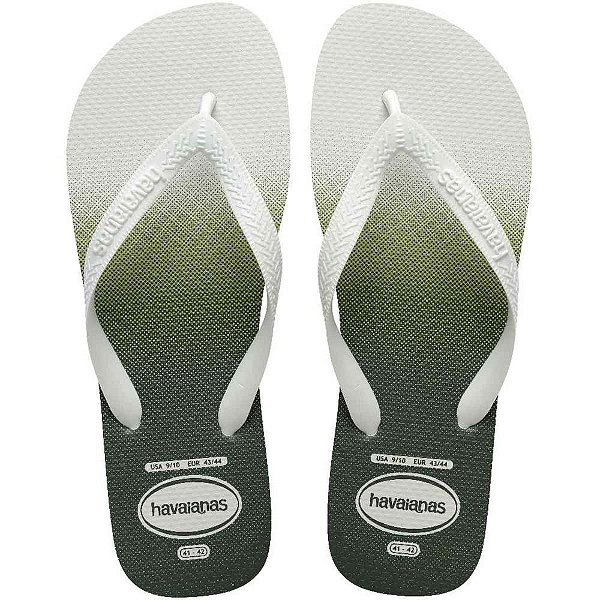 Chinelo havaianas masculino top basic 41/2 branco/verde - havaianas (par)