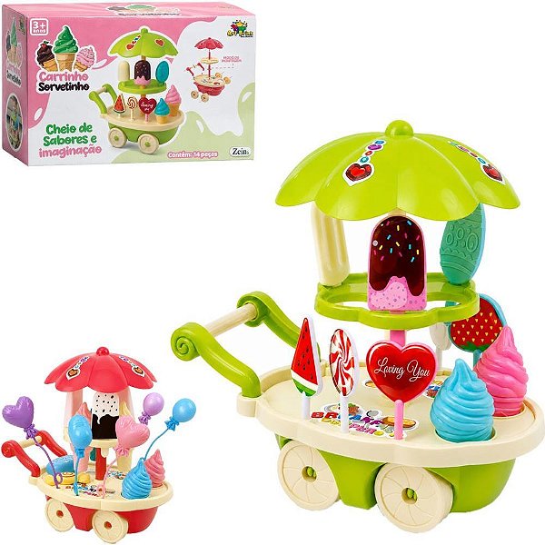 Brincando de profissoes carrinho de sorvete 14pcs - art brink (unidade)