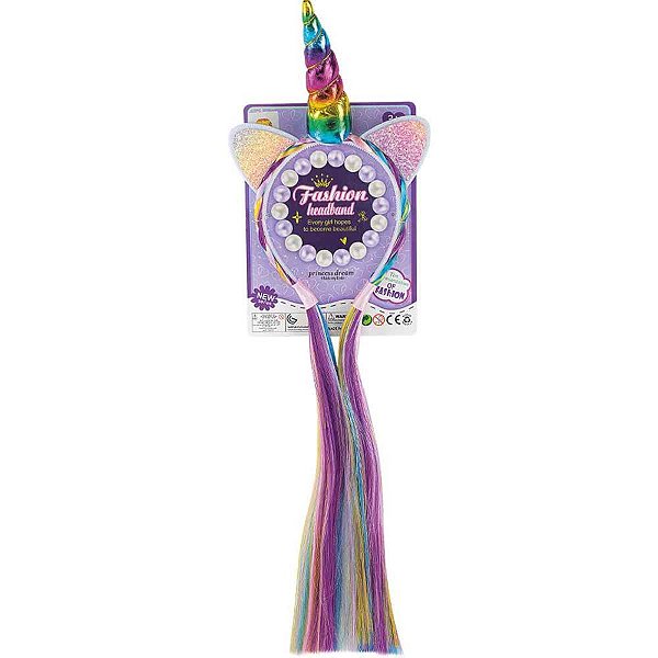 Fantasia acessorio tiara c/tranca unicornio - samba toys (unidade)