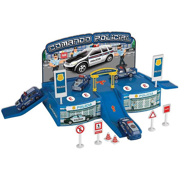 Pista comando policial c/carrinho - braskit (unidade)