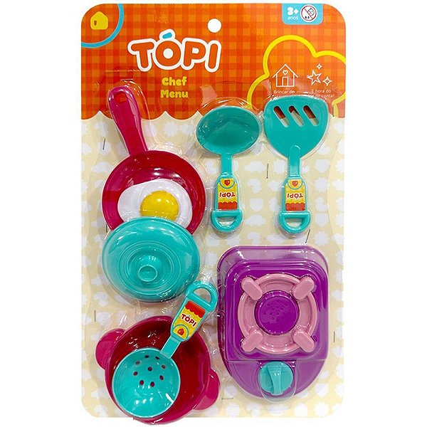 Brincando de casinha topi chef menu - cardoso toys (unidade)
