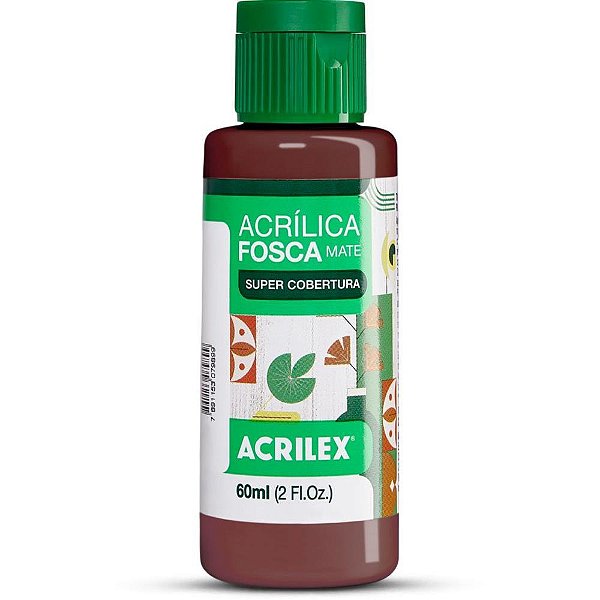 Tinta acrilica fosca 60ml marrom escuro - acrilex (pct.c/03)