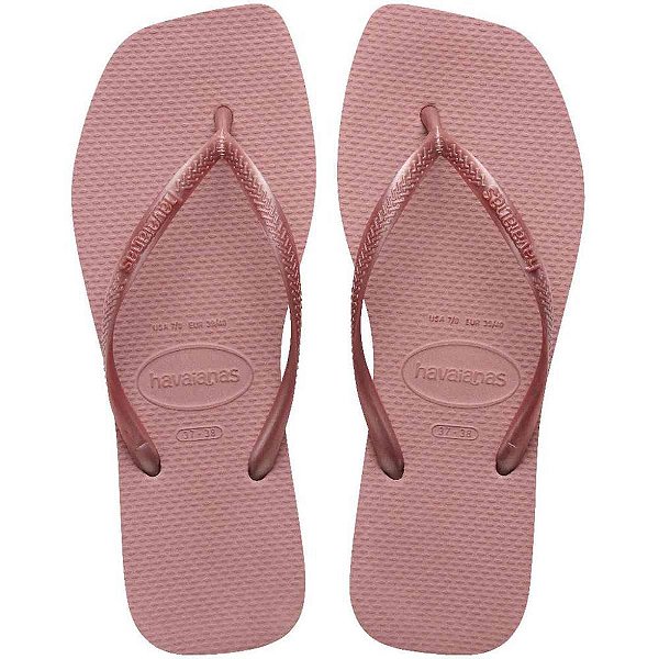 Chinelo havaianas feminino slim square 39/0 argila roxa - havaianas (par)