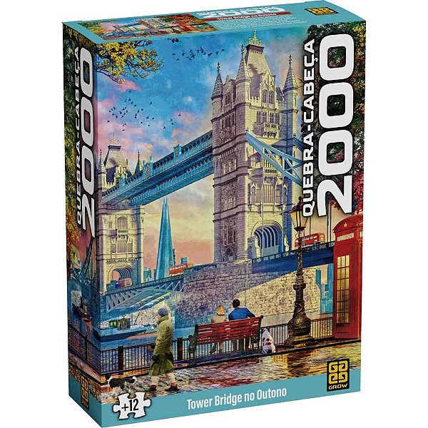 Quebra-cabeca cartonado tower bridge no outono 2000pcs - grow (unidade)