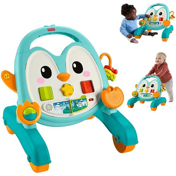 Fisher-price infant andador musical pinguim azul - mattel (unidade)