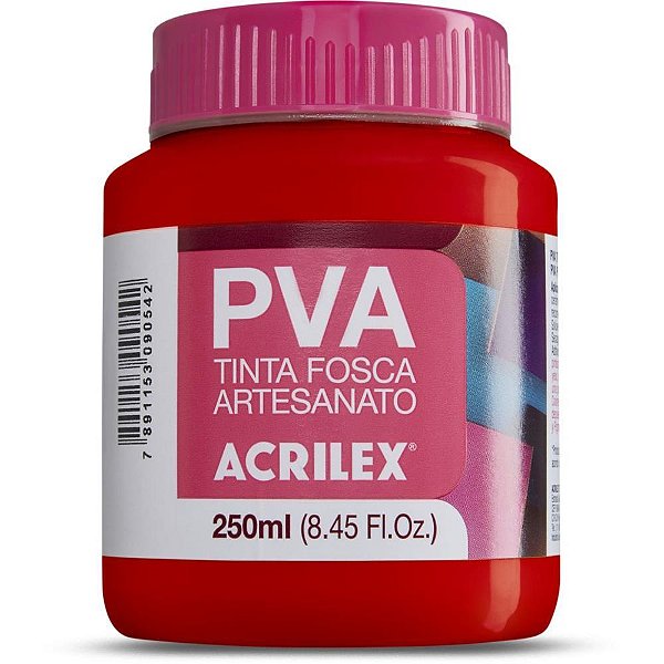 Tinta pva 250ml. vermelho fogo - acrilex (pct.c/03)