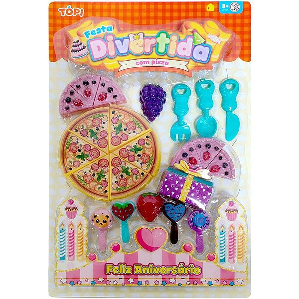 Brincando de casinha topi festa divertida com pizza - cardoso toys (unidade)