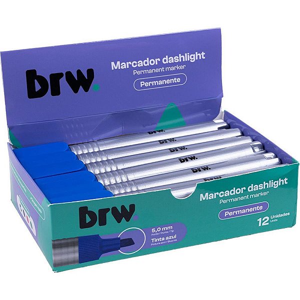Pincel marcador permanente dashilight azul - brw (cx.c/12)