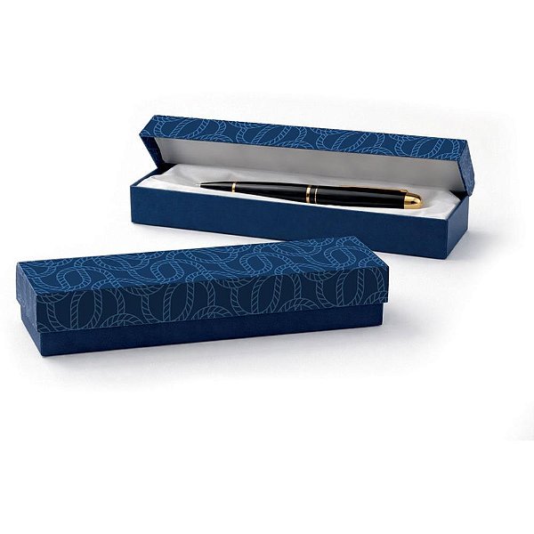 Caixa para presente com tampa marine p/caneta 17x4x2,5cm - packpel (pct.c/10)