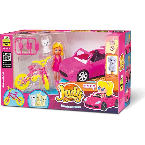 Boneca judy carro esportivo e pet - samba toys (unidade)