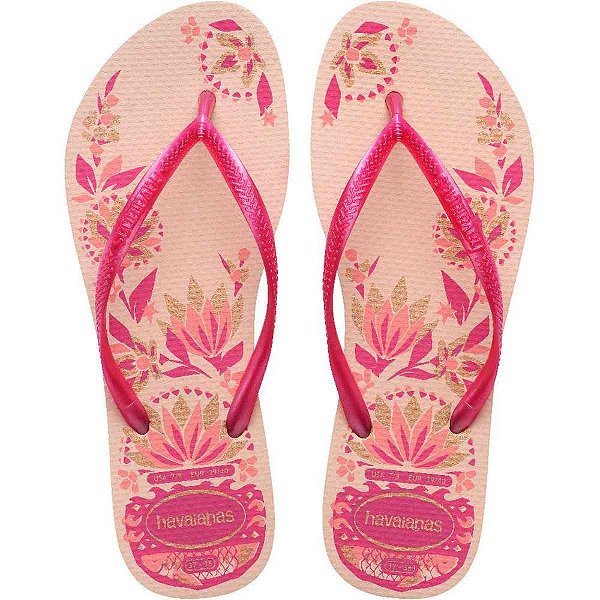 Chinelo havaianas feminino slim organic 37/8 rosa ballet - havaianas (par)