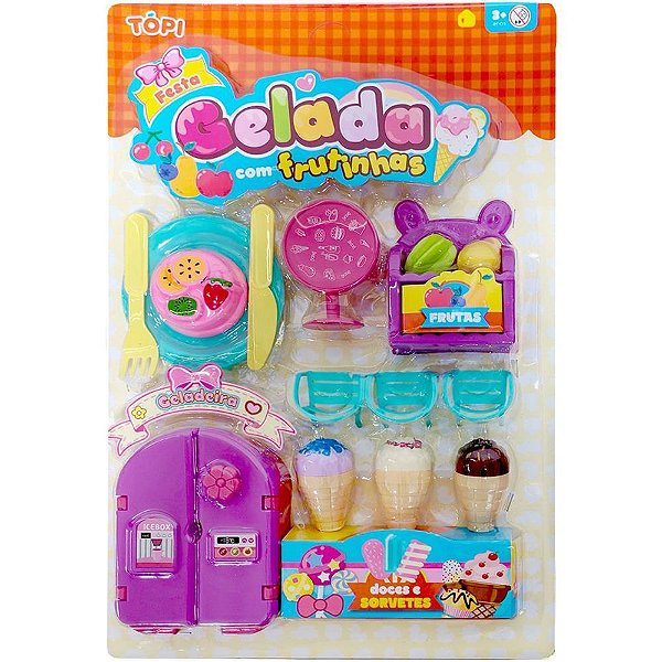 Brincando de casinha topi festa gelada com frutinha - cardoso toys (unidade)