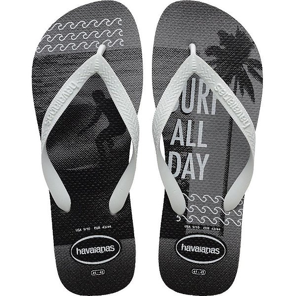 Chinelo havaianas masculino top athletic 41/2 cz/pt/branco - havaianas (par)