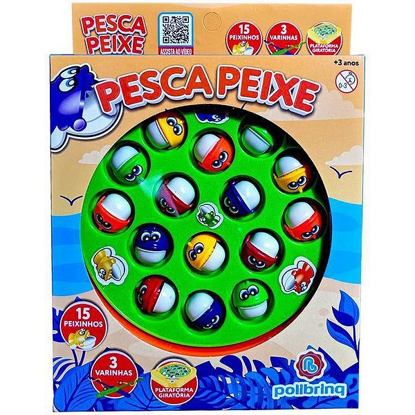 Jogo diverso pesca peixe 3 varinhas c/15pei - polibrinq (unidade)