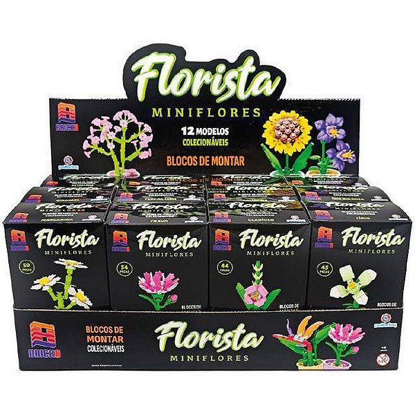 Brinquedo para montar bricko mini flores (sortido) - polibrinq (dp.c/12)