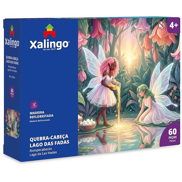 Quebra-cabeca madeira lago das fadas 60pcs - xalingo (unidade)