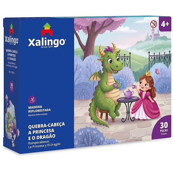 Quebra-cabeca madeira a princesa e o dragao 30pcs - xalingo (unidade)
