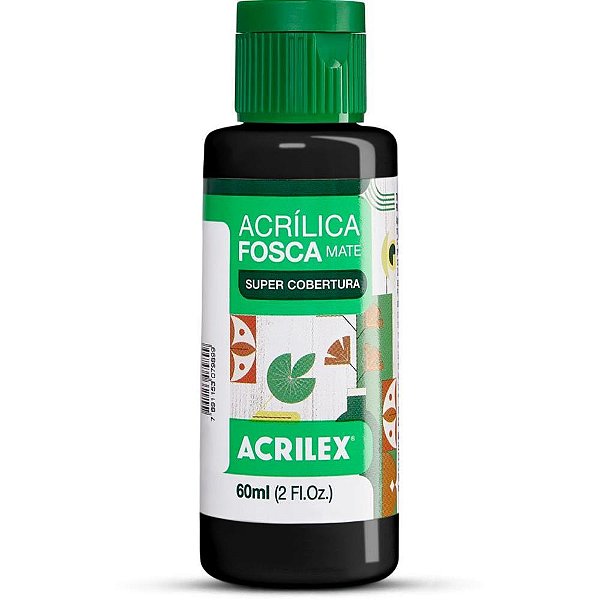 Tinta acrilica fosca 60ml preto - acrilex (pct.c/03)