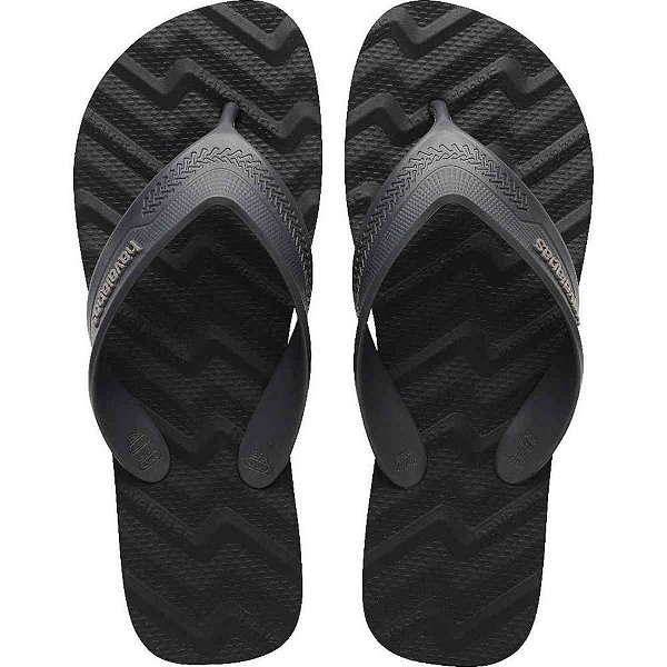 Chinelo havaianas masculino track waves 41/2 preto/cinza - havaianas (par)