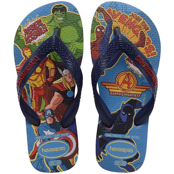 Chinelo havaianas infantil kids top marvel 31/2 vermelho - havaianas (par)