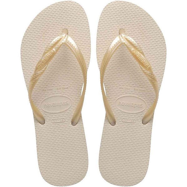 Chinelo havaianas feminino fantasia ii 37/8 bege palha - havaianas (par)