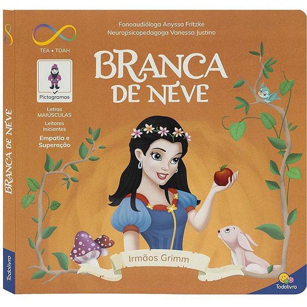 Livro infantil ilustrado neuro branca neve cd 20x20 36p - todolivro (unidade)