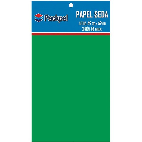 Papel de seda verde bandeira 49x69cm - packpel (pct.c/03)