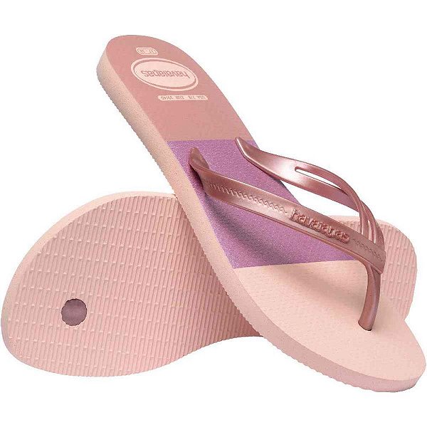 Chinelo havaianas feminino elegance print 35/6 rosa balle - havaianas (par)