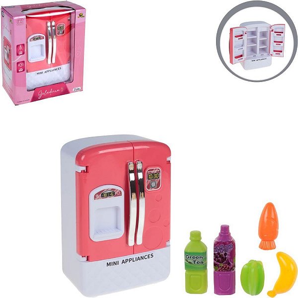Brincando de casinha geladeira infantil c/luz e som - art brink (unidade)