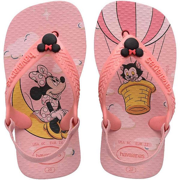 Chinelo havaianas infantil baby disney classics 22 rosa - havaianas (par)