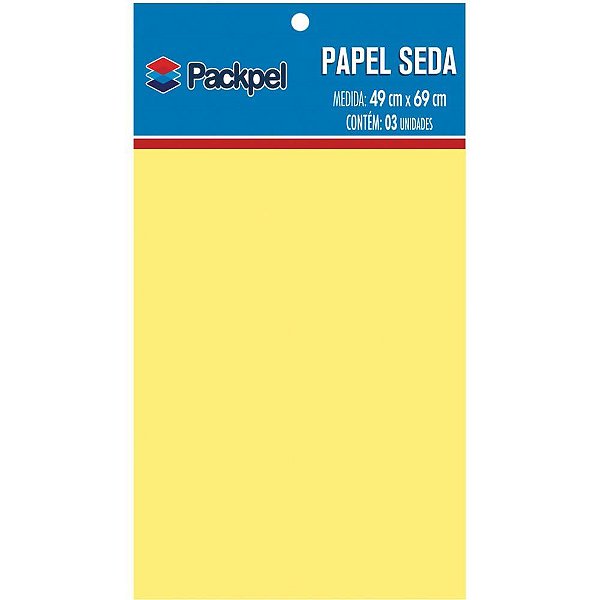 Papel de seda amarelo 49x69cm - packpel (pct.c/03)