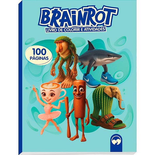 Livro infantil colorir atividades 100pgs brainrot - vale das letras (unidade)