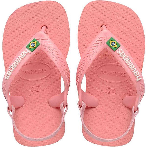 Chinelo havaianas infantil baby brasil logo 20 manga rosa - havaianas (par)