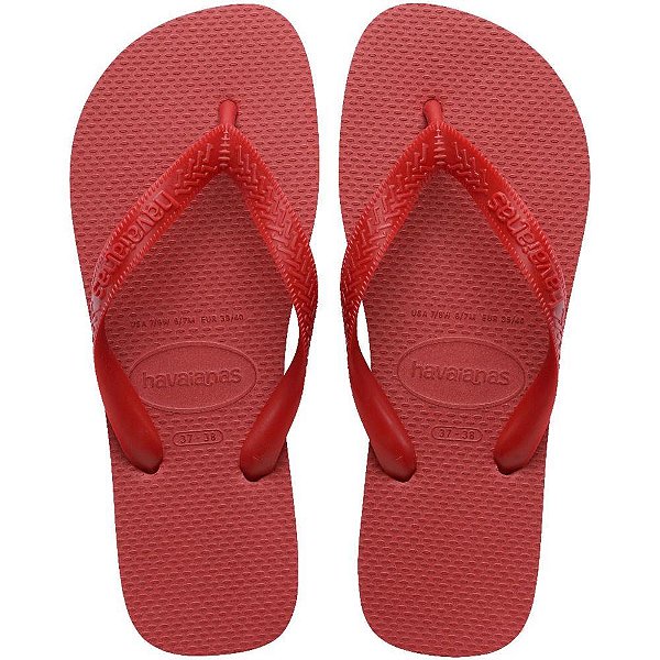 Chinelo havaianas top 41/2 vermelho hibisco - havaianas (par)