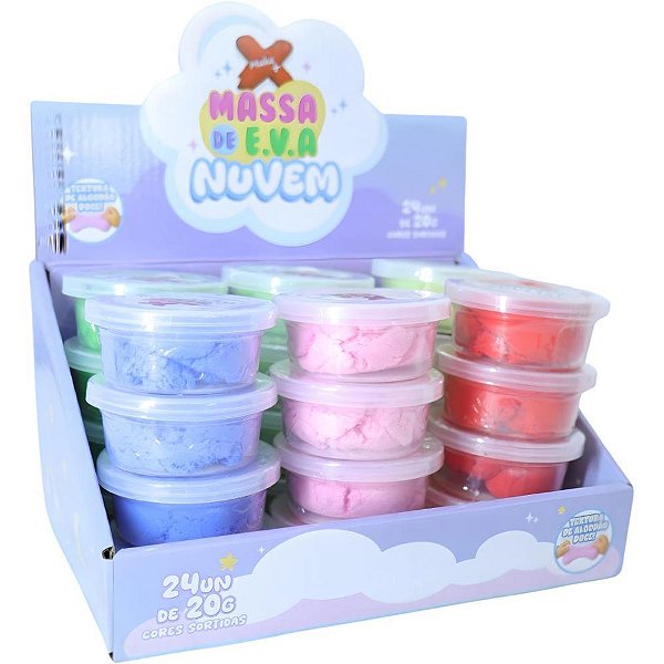 Massa de eva 6 cores sortidas nuvem 20g - make+ (dp.c/24)