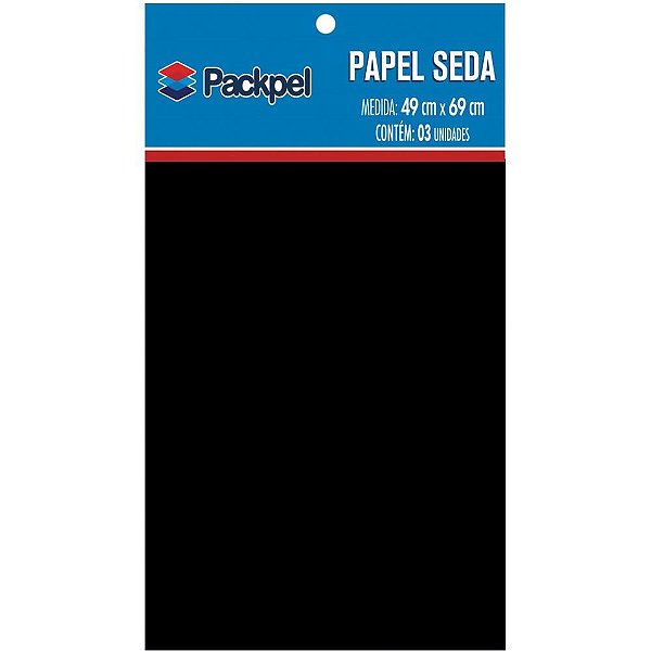 Papel de seda preto 49x69cm - packpel (pct.c/03)