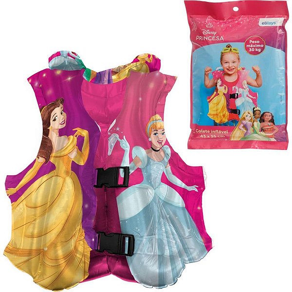 Colete inflavel princesa 43x35cm - etitoys (unidade)