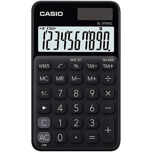 Calculadora de bolso 10 dig. preta sol.bat.fun.h/tx - casio (unidade)