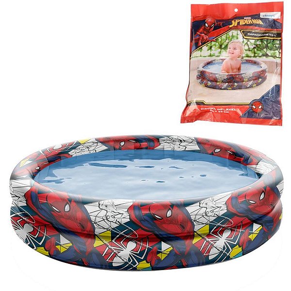Piscina spider-man inflavel 70l. - etitoys (unidade)
